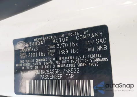 2023 Hyundai Venue Limited from USA, damaged, VIN KMHRC8A36PU238522